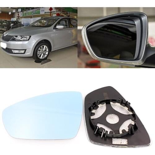 Large Vision Car Blue Side Rearview Mirror Glare Proof LED Lamp Heated Turn Single for Skoda Rapid 2010-2020