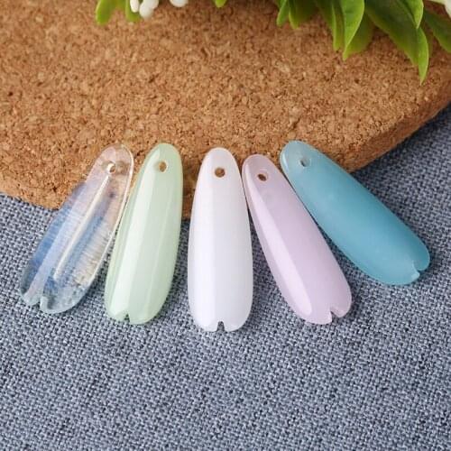 10pcs Czech Daisy Flower Petal Lampwork Beads 9*25mm Glass Beads Handmade Charm For Necklace DIY Jewelry Making