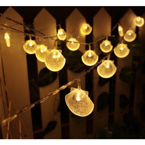 Christmas Tree Decor Light 3M 6M Sea Shell String Light Holiday Lamp for Handmade Indoor Outdoor Wedding Party Home Decoration