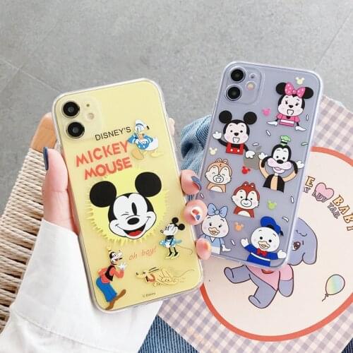 Disney Mickey Minnie Phone Case for IPhone X / XS / XR / 11 / 12 / Pro / Donald Duck Cartoon Cute Style Anti-fall Silicone Case