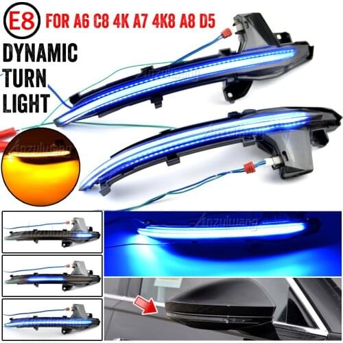 For Audi A6 C8 4K A7 4K8 A8 D5 2018 2019 LED Side Wing Dynamic Turn Signal Light Rearview Mirror Indicator