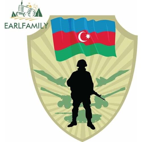 EARLFAMILY 13cm x 11.4cm for Army of Azerbaijan DIY Motorcycle Car Stickers 3D Funny DIY Vinyl Car Wrap Occlusion Scratch Decal