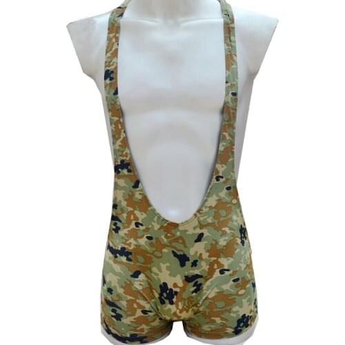Brand Sexy mens shaper underwear buttocks Camouflage man bodysuit vest panties