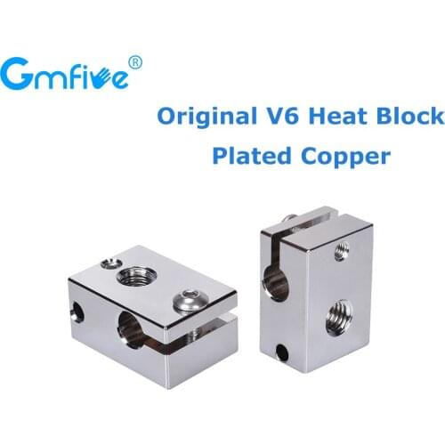 GmFive Original V6 Heater Block Plated Copper For E3D V6 Hotend Hardened Steel Nozzle For BMG Extruder Titan 3D Printer Parts