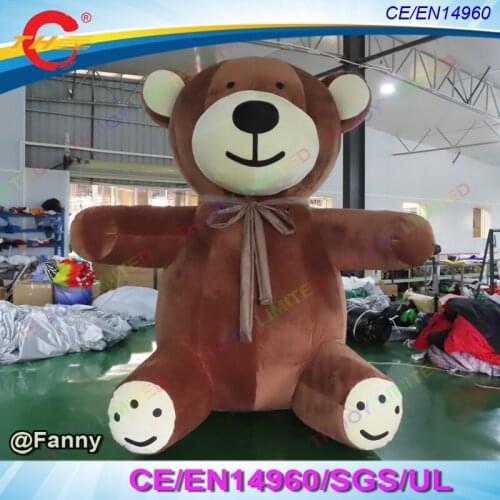 Free Door Shipping ,3mH 4mH New Product Realistic Brown Sitting Bear Giant Inflatable Furry Bear Cartoon For Party Event