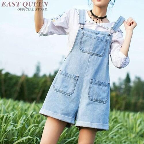Summer denim playsuits womens jumpsuits rompers loose casual jeans overalls solid elegant denim female jumpsuit DD973 L