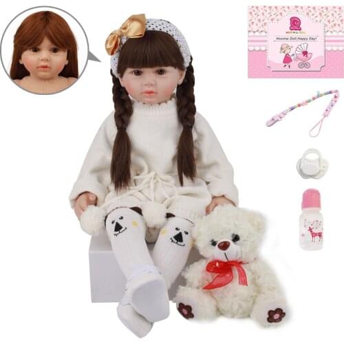 New Arrival Bebe Reborn Baby Doll Fashion Soft Vinyl Cloth Body Doll 24" Toy For Childrens Day Gifts Kids Birthday Present 60CM