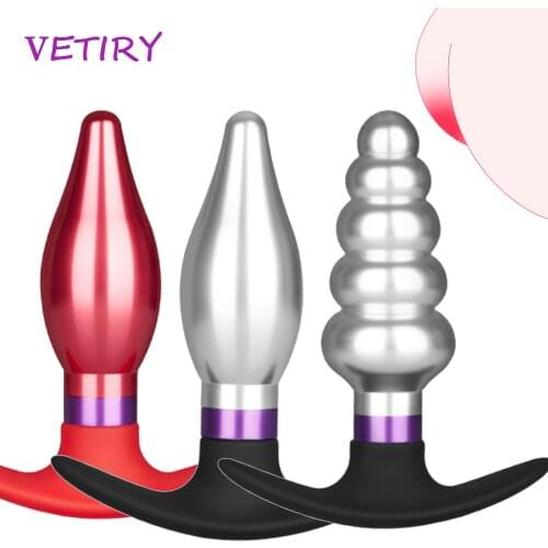 VETIRY Metal Anal Plug Butt Plug Anal Massage Dilator Sex Toys For Women Men Prostate Massage Outdoor Wear Female Masturbation