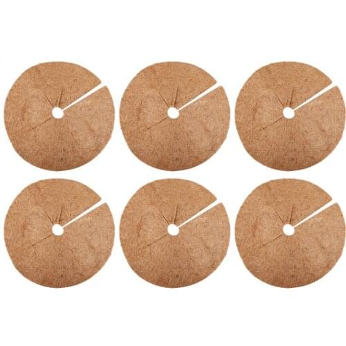 Coir Tree Protector Mat Multifunction Protection Weed Mats 6PCS For Garden Round 20cm 6pcs Water Storage Brown New Plants Cover