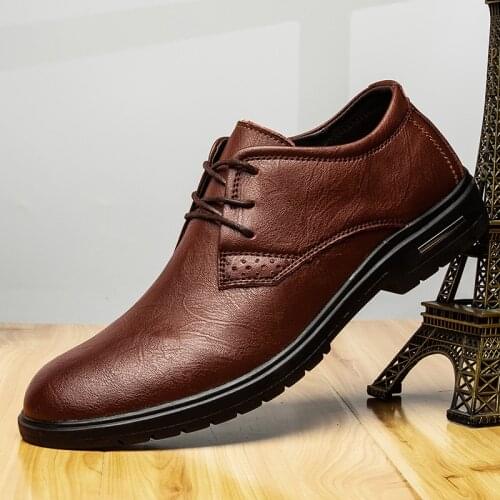 Mens Shoes Comfortable Men Casual Shoes Leather Breathable Loafers Slip-on Footwear Walking Shoes Business Formal Shoes