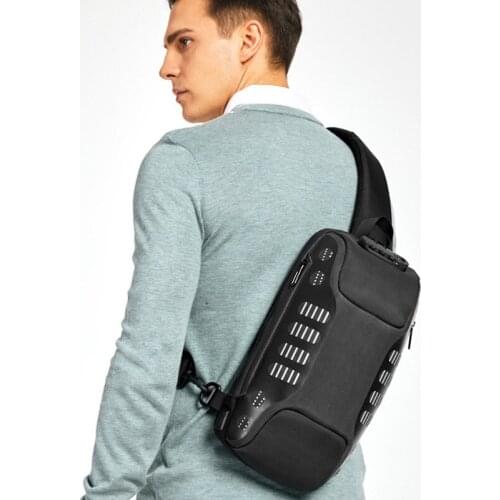 OZUKO Men Chest Bag Multifunction Anti-theft Chest Pack Male Waterproof Sling Messenger Bags USB Mens Crossbody Bag Fashion New