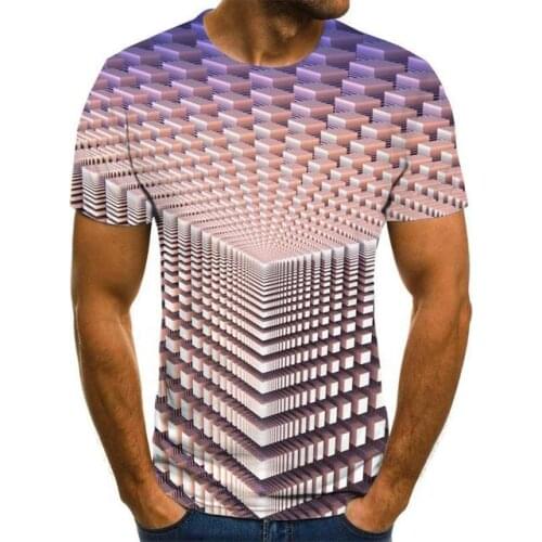 2020 new summer casual mens T-shirt 3D lattice Harajuku tops three-dimensional spiral T-shirt O-neck shirt plus size streetwear