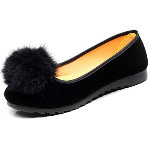 The new 2021 summer old Beijing cloth shoes for womens shoes single shoes doug flower flat mom work shoes black shoes