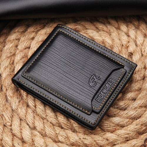 New High-Quality Vintage Leather Brand Men Wallets Design Short Small Purses Male Card Holder Wallet Removable Card Slot