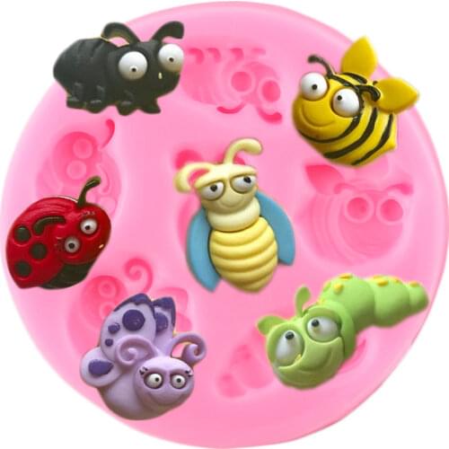 Bee Insect Silicone Molds Butterfly Chocolate Candy Polymer Clay Moulds Cupcake Topper Fondant Cake Decorating Tools