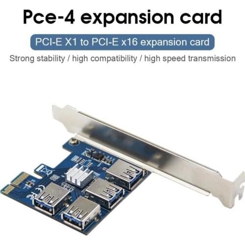 PCI-E to PCI-E Adapter 1 Turn 4 PCI-Express Slot 1x to 16x USB 3.0 Mining Special Riser Card PCIe Converter for BTC Miner Mining