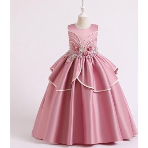 Girls Dresses Flower Vintage Embroidery Baby Girls Dress Opening Ceremony Clothing Party Elegant Wear Princess Kids Vestidos