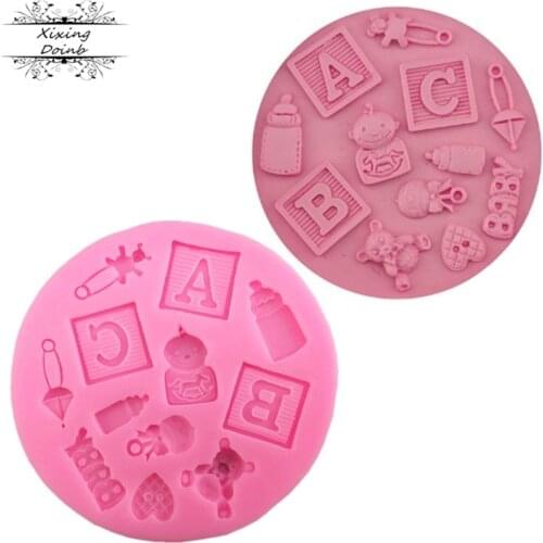 ABC baby shower products chocolate silicone soft candy cake decoration Tools Kitchen Baking Products