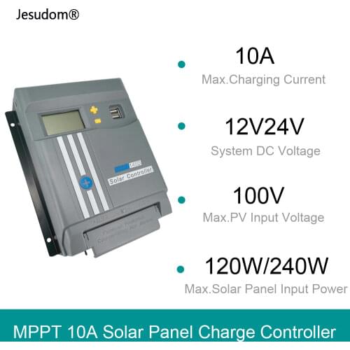 10A with WIFI MPPT LCD Display 12V/24V Solar Panel Battery Regulator Charge Controller MPPT110D Dual USB LifePo4 or Lithium