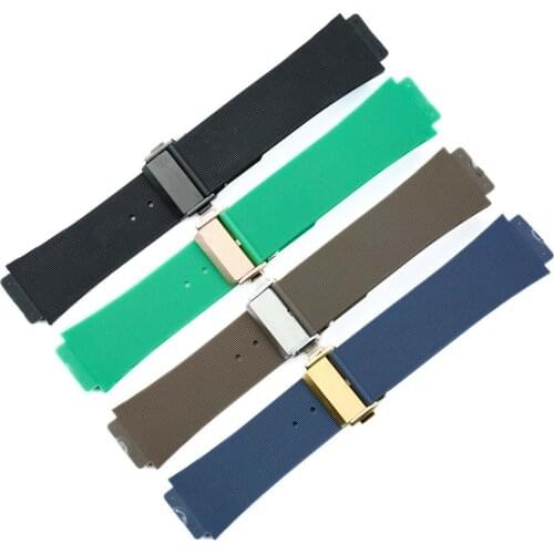 Rubber Watch Band Mens Accessories Suitable for HUBLOT Yubo Outdoor Sports Waterproof Wristband Women 19mmx25mm Watch band