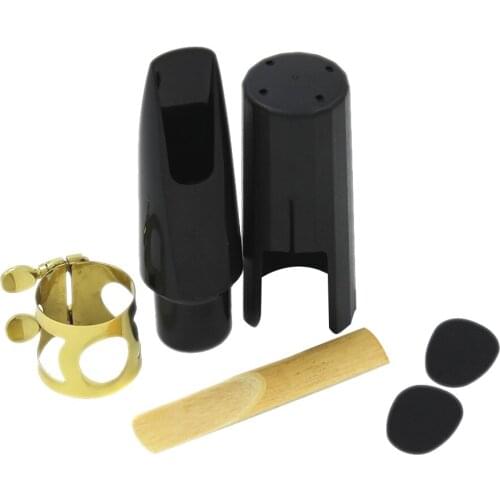 Tenor Sax Saxophone Mouthpiece Plastic with Cap Metal Buckle Reed Mouthpiece Patches Pad Cushion Woodwind InstrumentAccessories