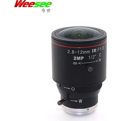 WS New 2 Mega Pixel Varifocal CCTV C Lens 2.8-12mm with 1/2" C Mount Lens for IP Camera