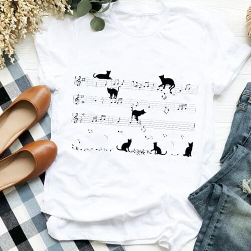 Women Lady 90s Cat Pet Love Cartoon Summer Autumn Animal Print Tshirt Female T Tee Womens Shirt Clothes Top Graphic T-shirt