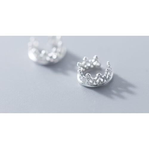 MloveAcc 100% 925 Sterling Silver Romantic Queen Crwon Clip Earrings for Women S925 Silver Jewelry Gift