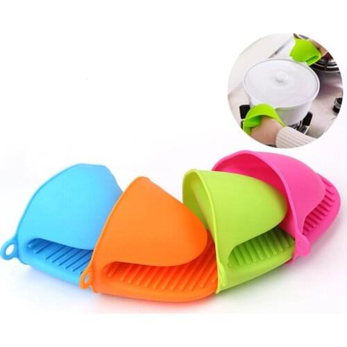 1Pc Silicone Heat Resistant Gloves Clips Insulation Non Stick Anti-Slip Pot Bowel Holder Clip Cooking Baking Oven Mitts