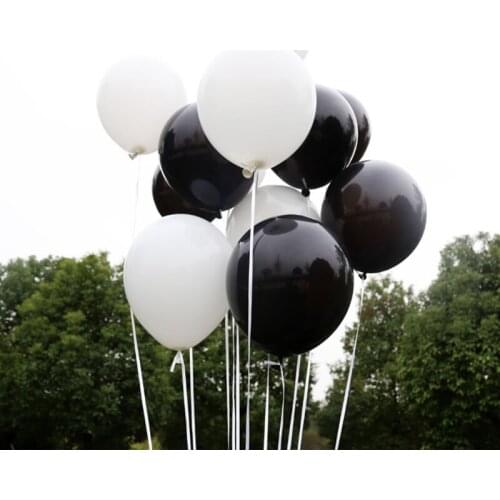 10pcs/lot 12inch Black and White Latex Balloon Gender Reveal Round Ballon Event & Party Party Decorations Adult and kids
