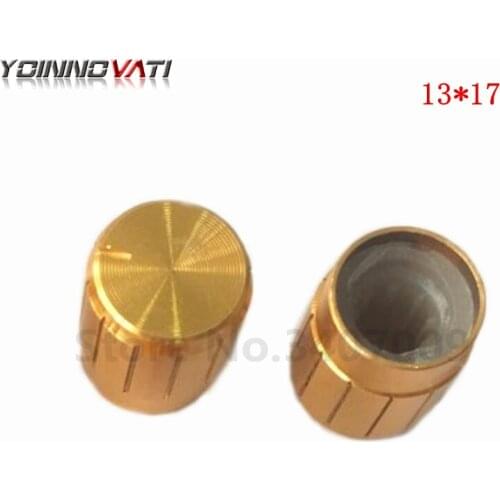 10PCS/LOT 13*17mm aluminum alloy potentiometer knob rotary switch volume control knob Golden Hat