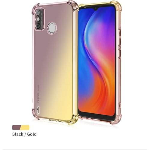100pcs/Lot Ultra Slim Double Silicone Soft Gradient Color Case For INFINIX TECNO SPARK 6 GO Camon 15 CD7