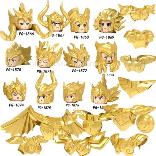 12Pcs One Set Building Blocks Saint Seiya Twelve constellation Shura Card Abrodi Gift Bricks Figures For Kids Toys PG8212 PG8213