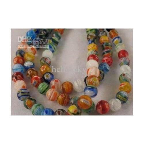 20 Strands of Millefiori glass beads ROUND 8mm M711