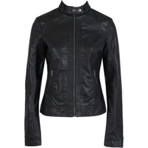 2019 New Fashion Womens Jackets European Fashion Pimkie Leather Jacket Single Hygiene PU Leather Motorcycle Temale female Leat