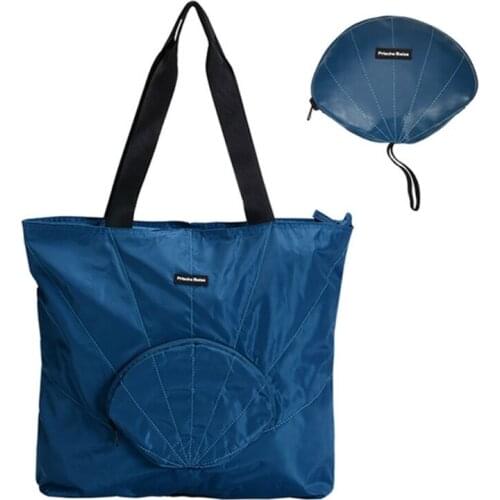 2020 Newest Hot Waterproof Folding Portable Shoulder Handbag Shopper Reuse Tote Beach Shopping Travel Bags Shell Shape