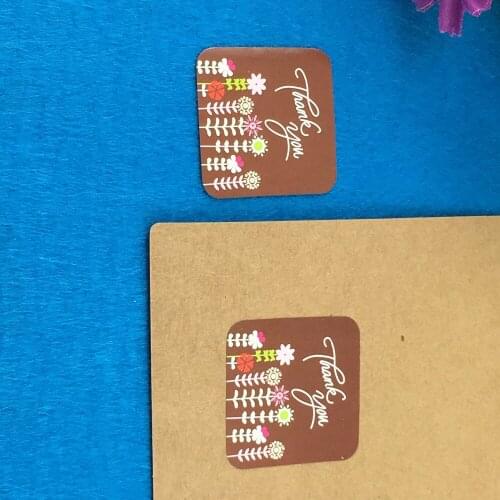 5000PCS/Lot Fashion square paper printed above'Thank you"Labels sealing Stickers packaging For Jewelry/Box/gift/car/envelope
