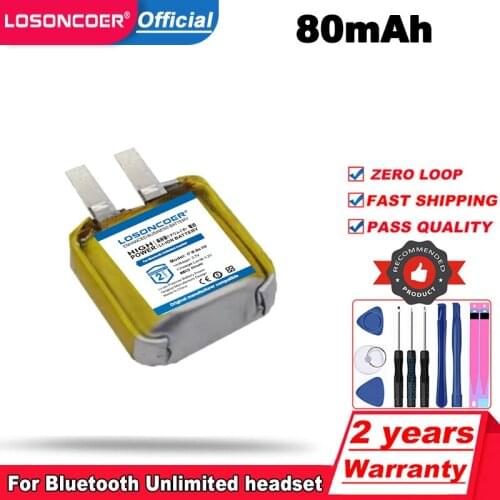 2pcs New 80mAh Battery For 3.7v For iPhone I7 I8 I9s I10 For Xiaomi for Huawei Bluetooth Unlimited Headset Battery Deaf-aid