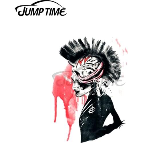 Jump Time 13 x 8cm For Punk Skull Car Accessories Stickers Bumper Decal Graffiti Sticker Vinyl Material Occlusion Scratch Decor