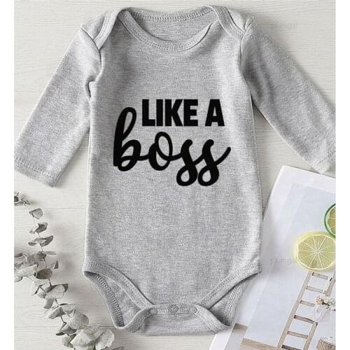 One Piece Toddler Jumpsuit Winter Newborn Girl Outfits Baby Clothes Printing Like A Boss Clothing for Babies Kids Rompers