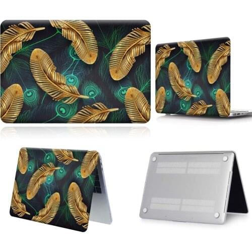 Golden Feather Laptop Case For Apple Macbook 12/Air 11 13 A2337/Pro 13(A2251 A2289) 15 16 Anti-slip Cover For Pro 13 A2338