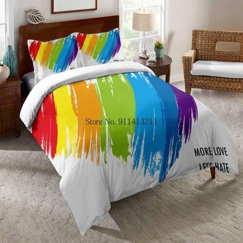 Rainbow 3D Warm Heat Shape Duvet Cover Sets Printing Bedding Set Comforter Bed Linen Twin Queen King Single Size Dropshipping