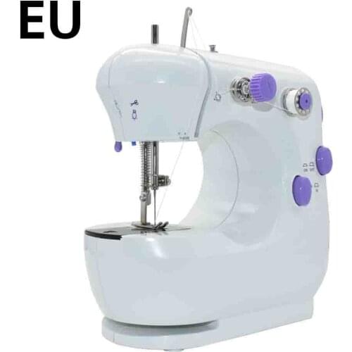 Mini Sewing Machine 2-Speed Double Thread Portable Electric Household Multifunction Sewing Machin with Light Cutter Foot Pedal