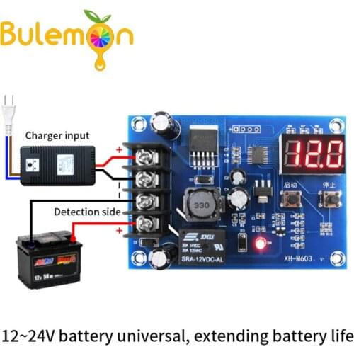 Charging Control Module Digital LED Display Storage Lithium Battery Charger Control Switch Protection Board 12-24V
