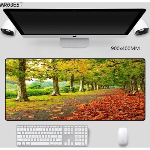 MRGBEST Mousepad Large Autumn Leaves Rectangle Pads Non-slip Rubber Laptop Notebook Desk Mats for LOL DOTA CSGO Gaming Pad
