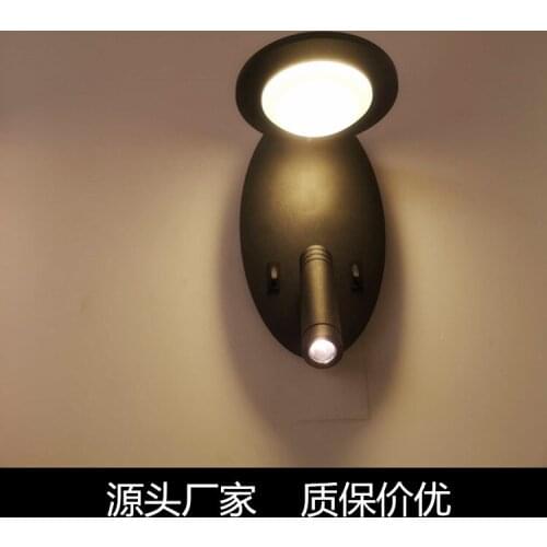 Wall lamp bedside lamp bedroom fashion simple hotel wall with switch spotlight led reading dimming lamp