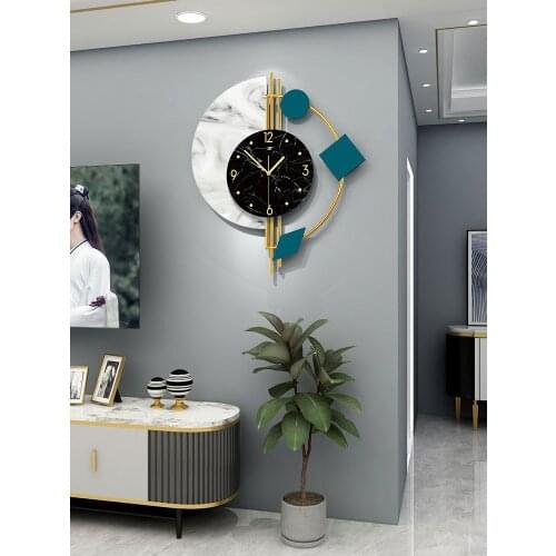 Nordic light luxury clock wall sitting room modern simple household fashion creative atmosphere hanging wall