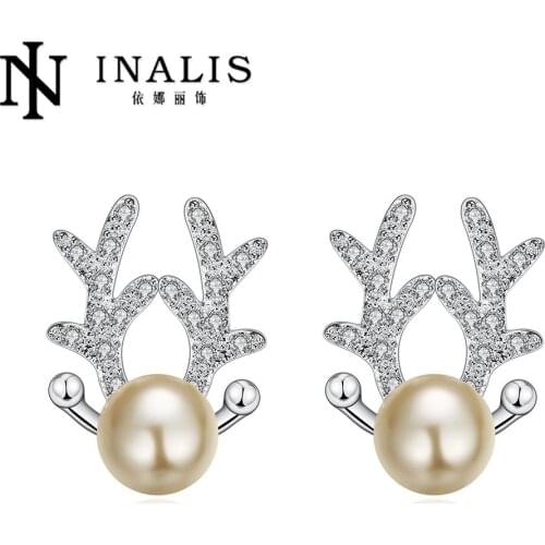 2016 new Arrival Silver Plated earrings for women wedding jewelry Bridal Jewelry Zircon earrings high quality cheap E739