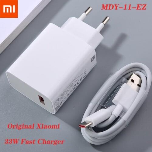Original Xiaomi Charger 33W EU Fast Turbo Charge 6A Type C Cable For Mi 10 10T Pro Note 10 Lite Redmi K30 Pro Note 9 Pro Max 9S