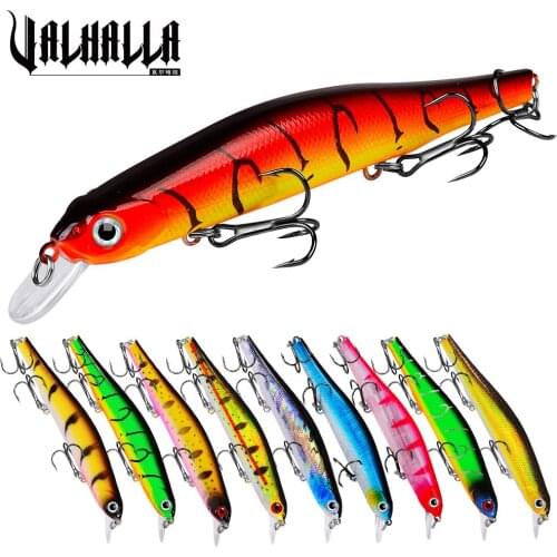 VALHALLA 13PCS Minnow Fishing Lures 12.5cm 17.5g Surface Wobbler Artificial Hard Bait Fishing Tackle with Hooks Bass Swimbait